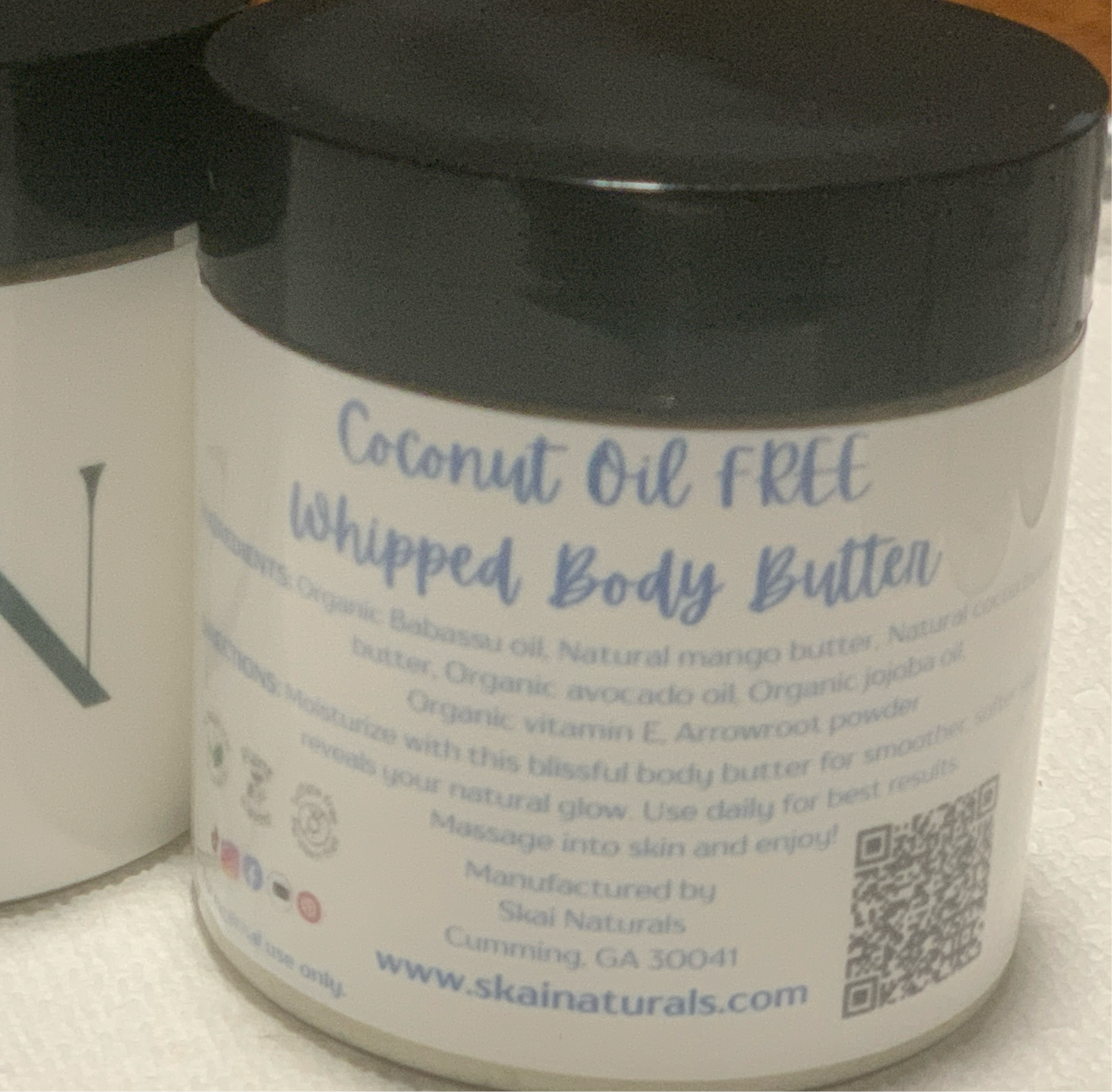 Coconut oil free whipped body butter