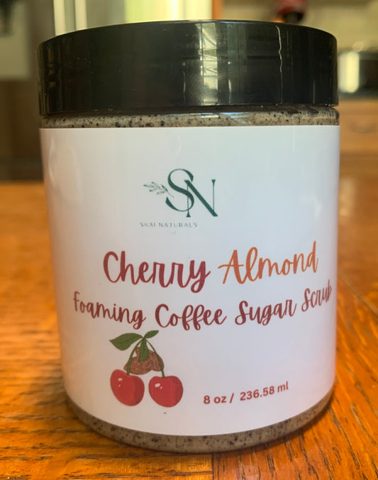 Foaming Cherry Almond Coffee Sugar Scrub